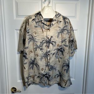 Caribbean 100% Silk Hawaiian Shirt Size 2XB